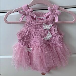 Little Lass Pink Baby Dress with Bows
